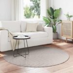 vidaXL Kusové koberce Okrúhly PALMERAS Krémová Ø 120 CM Polyester
