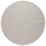 vidaXL Kusové koberce Okrúhly PALMERAS Krémová Ø 120 CM Polyester – Obrázok 2