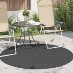 vidaXL Kusové koberce Okrúhly PALMERAS Antracit Ø 120 CM Polyester – Obrázok 3