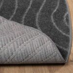 vidaXL Kusové koberce Okrúhly PALMERAS Antracit Ø 120 CM Polyester – Obrázok 4