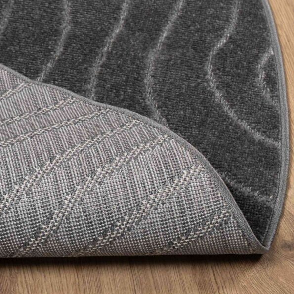 vidaXL Kusové koberce Okrúhly PALMERAS Antracit Ø 120 CM Polyester – Obrázok 4