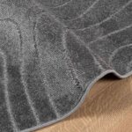 vidaXL Kusové koberce Okrúhly PALMERAS Antracit Ø 120 CM Polyester – Obrázok 5