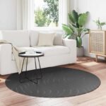 vidaXL Kusové koberce Okrúhly PALMERAS Antracit Ø 160 CM Polyester