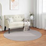vidaXL Kusové koberce Okrúhly LUGO Krémová Ø 200 CM Polyester