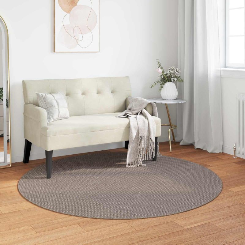 42022697_1.jpg vidaXL Kusové koberce Okrúhly LUGO Sivohnedá Ø 120 CM Polyester – Obrázok 1