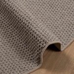 vidaXL Kusové koberce Okrúhly LUGO Sivohnedá Ø 120 CM Polyester – Obrázok 6