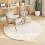 vidaXL Kusové koberce Okrúhly SIROLO Krémová Ø 200 CM Polyester – Obrázok 3
