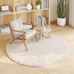 vidaXL Kusové koberce Okrúhly SIROLO Béžová Ø 200 CM Polyester – Obrázok 3