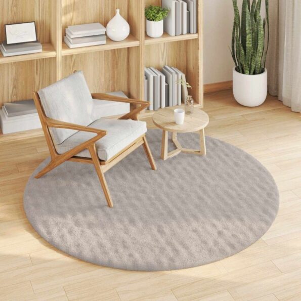 vidaXL Kusové koberce Okrúhly SIROLO Piesková Ø 120 CM Polyester – Obrázok 3