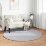 vidaXL Kusové koberce Okrúhly SIROLO Biely Ø 160 CM Polyester