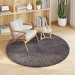 vidaXL Kusové koberce Okrúhly SIROLO Antracit Ø 120 CM Polyester – Obrázok 3