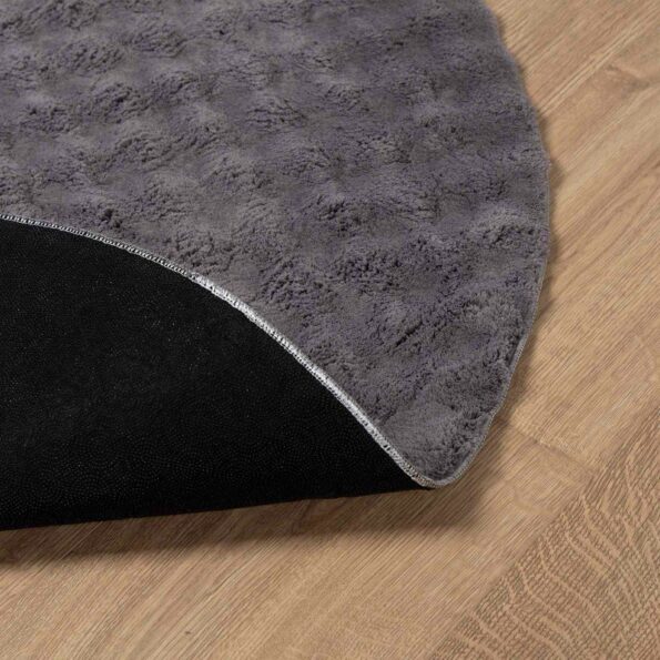 vidaXL Kusové koberce Okrúhly SIROLO Antracit Ø 120 CM Polyester – Obrázok 4