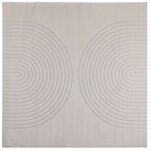 vidaXL Kusové koberce Štvorcový GALATI Krémová 120 x 120 cm Polyester – Obrázok 2