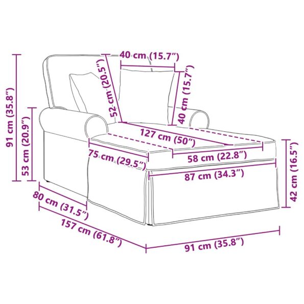 vidaXL Pufa s sukňou s vankúšom Tmavozelená 91 x 157 x 91 cm látka – Obrázok 11