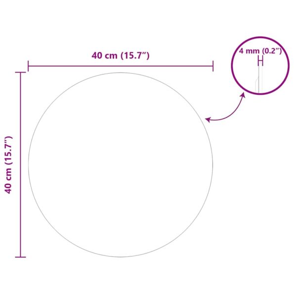 vidaXL Nástenné zrkadlo Ø 40 cm tvrdené sklo – Obrázok 8