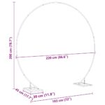 vidaXL Svadobný oblúk Zlatá 220 x 45 x 200 cm Oceľ – Obrázok 9