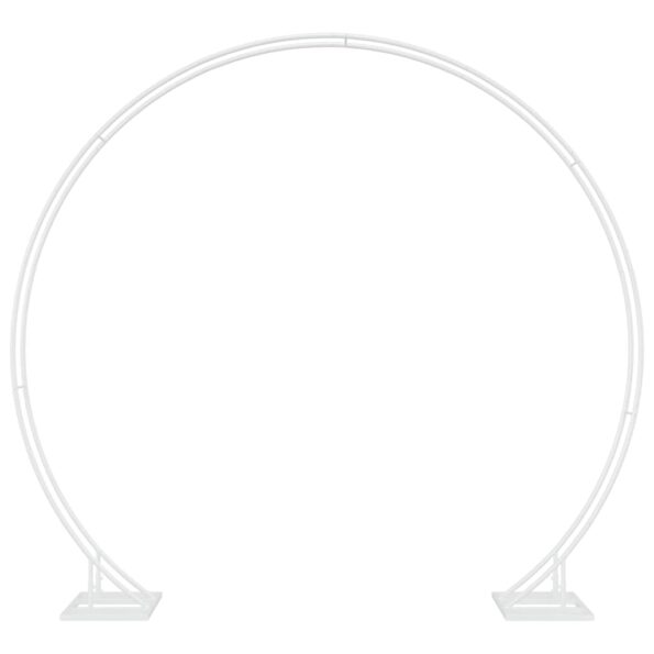 vidaXL Svadobný oblúk Biela 220 x 45 x 200 cm Oceľ – Obrázok 2