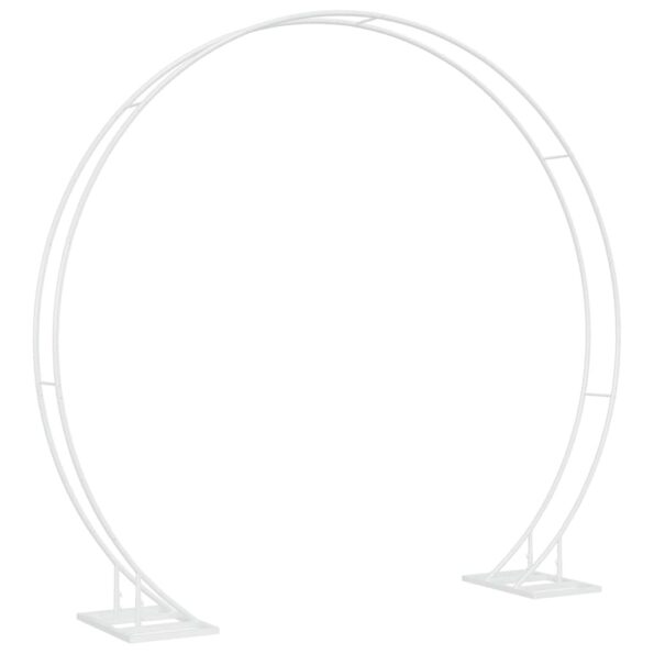 vidaXL Svadobný oblúk Biela 220 x 45 x 200 cm Oceľ – Obrázok 5