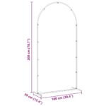vidaXL Svadobný oblúk Biela 100 x 39 x 200 cm Oceľ – Obrázok 9