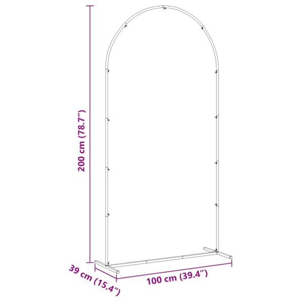 vidaXL Svadobný oblúk Zlatá 100 x 39 x 200 cm Oceľ – Obrázok 9