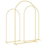 vidaXL Svadobný oblúk 3 pcs Zlatá Oceľ – Obrázok 7