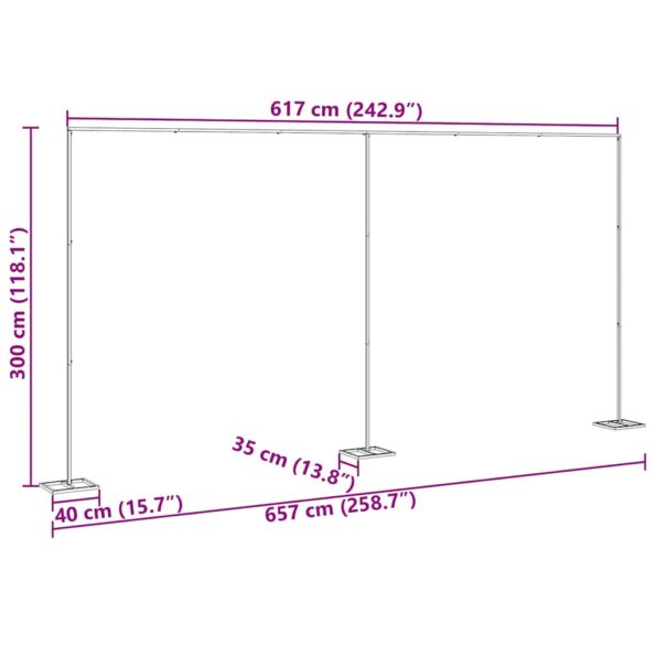 vidaXL Svadobný oblúk Zlatá 657 x 35 x 300 cm Oceľ – Obrázok 9