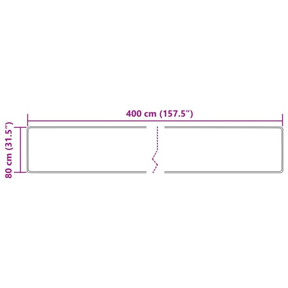 vidaXL Behúň MARSA Krémová 80 x 400 cm Polyester a PVC – Obrázok 7