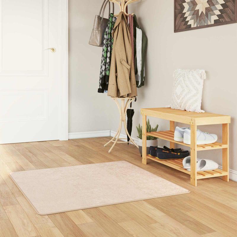 42023060_1.jpg vidaXL Behúň MARSA Krémová 100 x 100 cm Polyester a PVC – Obrázok 1