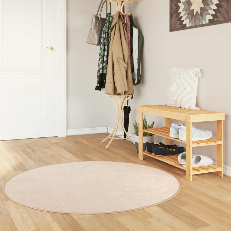42023072_1.jpg vidaXL Behúň MARSA Krémová 120 x 120 cm Polyester a PVC – Obrázok 1