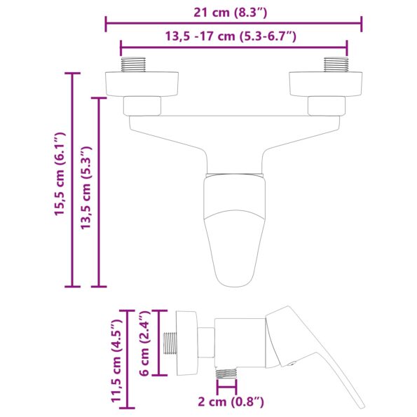 vidaXL Sprchový zmiešavač Chróm G 1 / 2 palca – Obrázok 8