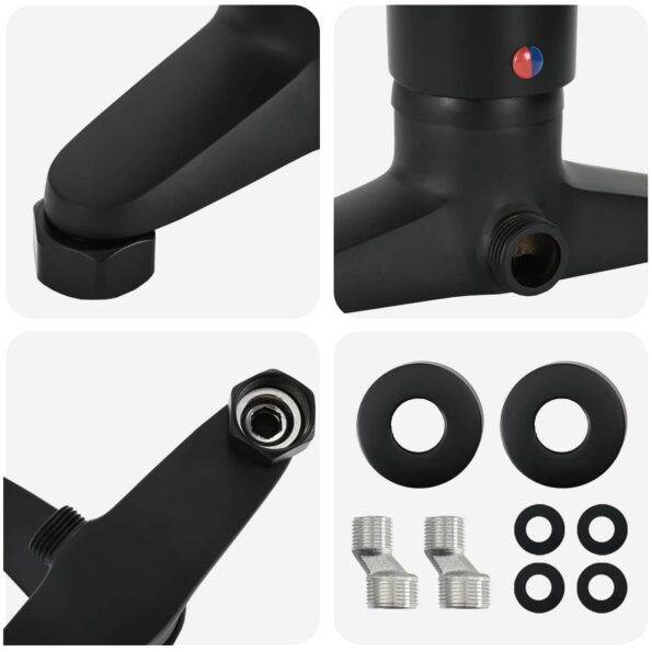 vidaXL Sprchový zmiešavač Čierna G 1 / 2 palca – Obrázok 7