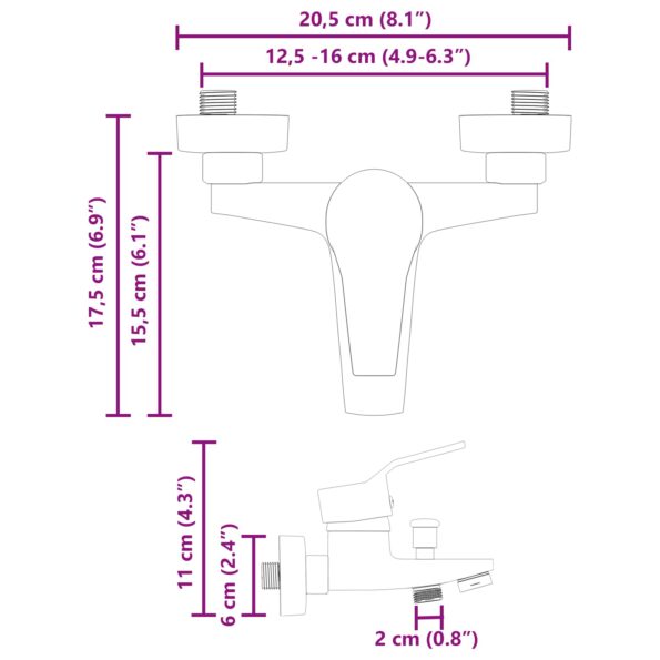 vidaXL Sprchový zmiešavač Chróm G 1 / 2 palca – Obrázok 8