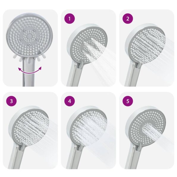 vidaXL Súprava sprchovej hlavice Chróm G 1 / 2 palca – Obrázok 7