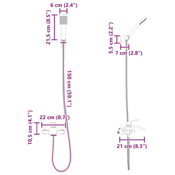 vidaXL Súprava sprchovej hlavice Chróm G 1 / 2 palca – Obrázok 9