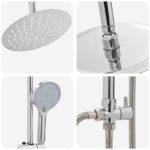 vidaXL Sprchový systém Strieborná 45 x 20 x 96 cm Mosadz, Sus201 a ABS – Obrázok 6