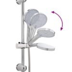 vidaXL Sprchový systém Strieborná 45 x 20 x 96 cm Mosadz, Sus201 a ABS – Obrázok 7