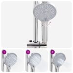 vidaXL Sprchový systém Strieborná 45 x 20 x 96 cm Mosadz, Sus201 a ABS – Obrázok 10