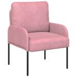 vidaXL Pohovky s vankúšom 55cm Ružová Preglejka – Obrázok 2