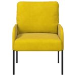vidaXL Pohovky s vankúšom 55cm Žltá Preglejka – Obrázok 4