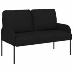 vidaXL Pohovky s vankúšom 110cm Čierna Preglejka – Obrázok 2
