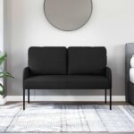 vidaXL Pohovky s vankúšom 110cm Čierna Preglejka – Obrázok 3