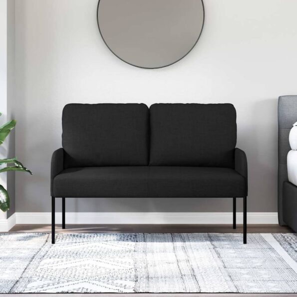 vidaXL Pohovky s vankúšom 110cm Čierna Preglejka – Obrázok 3