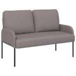 vidaXL Pohovky s vankúšom 110cm Sivohnedá Preglejka – Obrázok 2