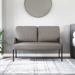 vidaXL Pohovky s vankúšom 110cm Sivohnedá Preglejka – Obrázok 3