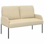 vidaXL Pohovky s vankúšom 110cm Krémová Preglejka – Obrázok 2