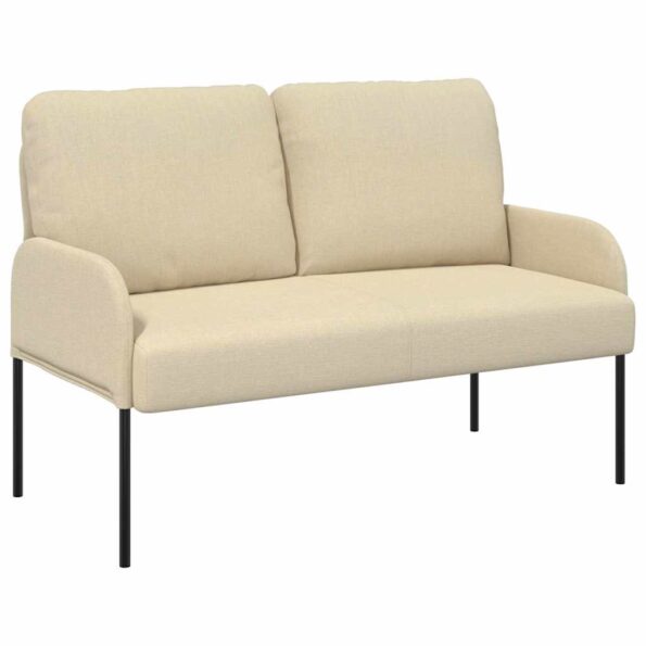 vidaXL Pohovky s vankúšom 110cm Krémová Preglejka – Obrázok 2