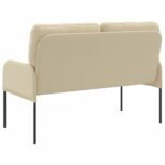 vidaXL Pohovky s vankúšom 110cm Krémová Preglejka – Obrázok 6