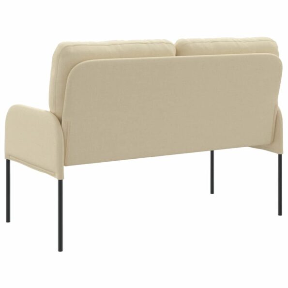 vidaXL Pohovky s vankúšom 110cm Krémová Preglejka – Obrázok 6