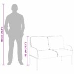 vidaXL Pohovky s vankúšom 110cm Modrá Preglejka – Obrázok 11