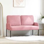 vidaXL Pohovky s vankúšom 110cm Ružová Preglejka